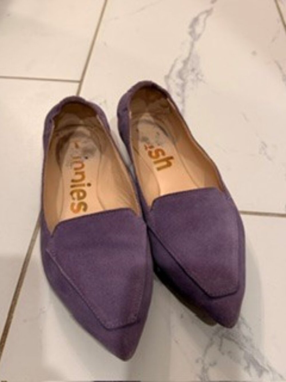 Hush Puppies Purple Suede Pointed Toe Loafers Flats